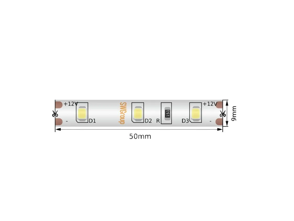 SWG Светодиодная лента 2835, 60 LED/м, 4,8 Вт/м, 12В , IP66, Цвет: Теплый белый, SWG260-12-4.8-WW-66-M SWG Светодиодная лента 2835, 60 LED/м, 4,8 Вт/м, 12В , IP66, Цвет: Теплый белый, SWG260-12-4.8-WW-66-M