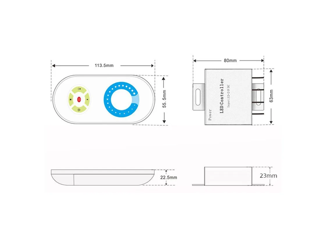 SWG Диммер для ленты белый сенсор 10 A, max:120W, 12/24V: 240W, , RF-DIM-S5-10A - 00000000920 SWG Диммер для ленты белый сенсор 10 A, max:120W, 12/24V: 240W, , RF-DIM-S5-10A - 00000000920