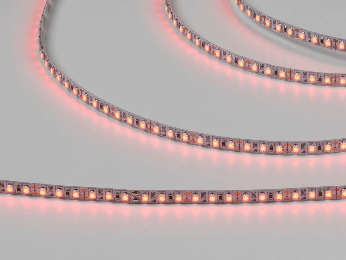 SWG Светодиодная лента 3528, 120 LED/м, 9,6 Вт/м, 12В , IP20, Цвет: Красный, SWG3120-12-9.6-R-M