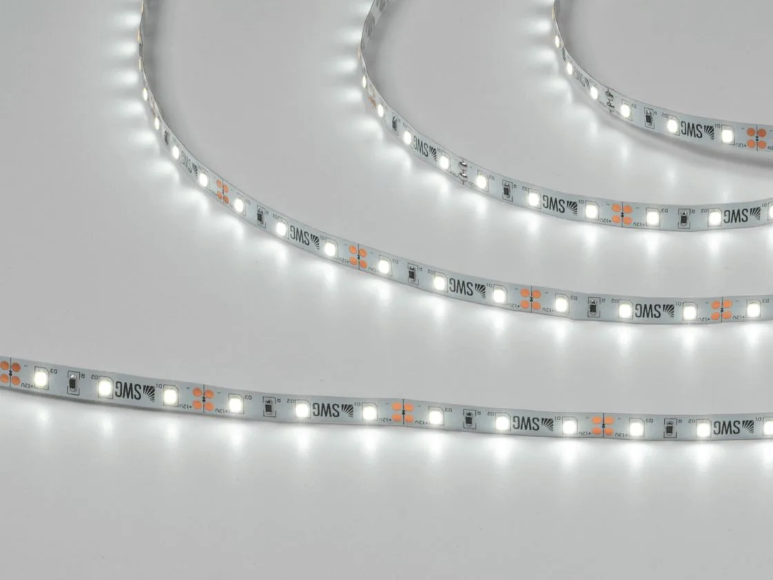 SWG Светодиодная лента 2835, 60 LED/м, 6,3 Вт/м, 12В , IP20, Цвет: Холодный белый, SWG260-12-6.3-W-M SWG Светодиодная лента 2835, 60 LED/м, 6,3 Вт/м, 12В , IP20, Цвет: Холодный белый, SWG260-12-6.3-W-M